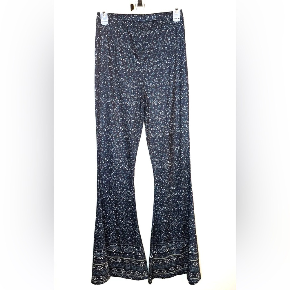 Natural Life Women's High Waist Wide Leg SZ Medium - NWOT - Blue w/white accents